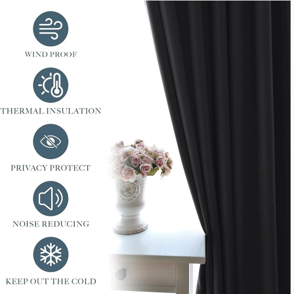 Pony Dance Blackout Curtains - Black - 42W by 45L - Picture 5 of 6